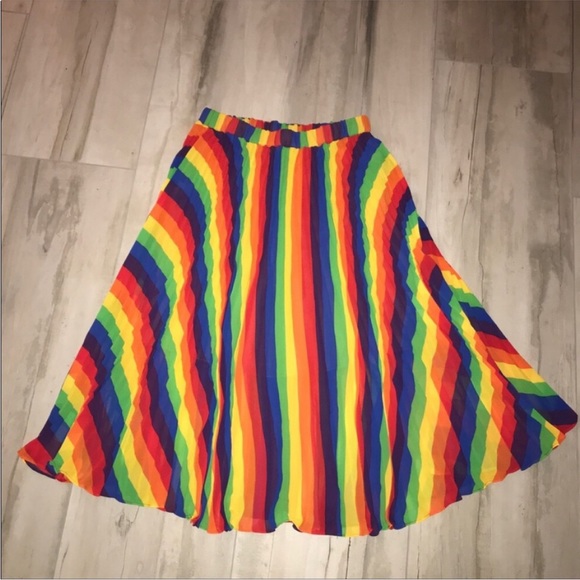 Michael Kors rainbow pleated skirt small 2 - Picture 4 of 9